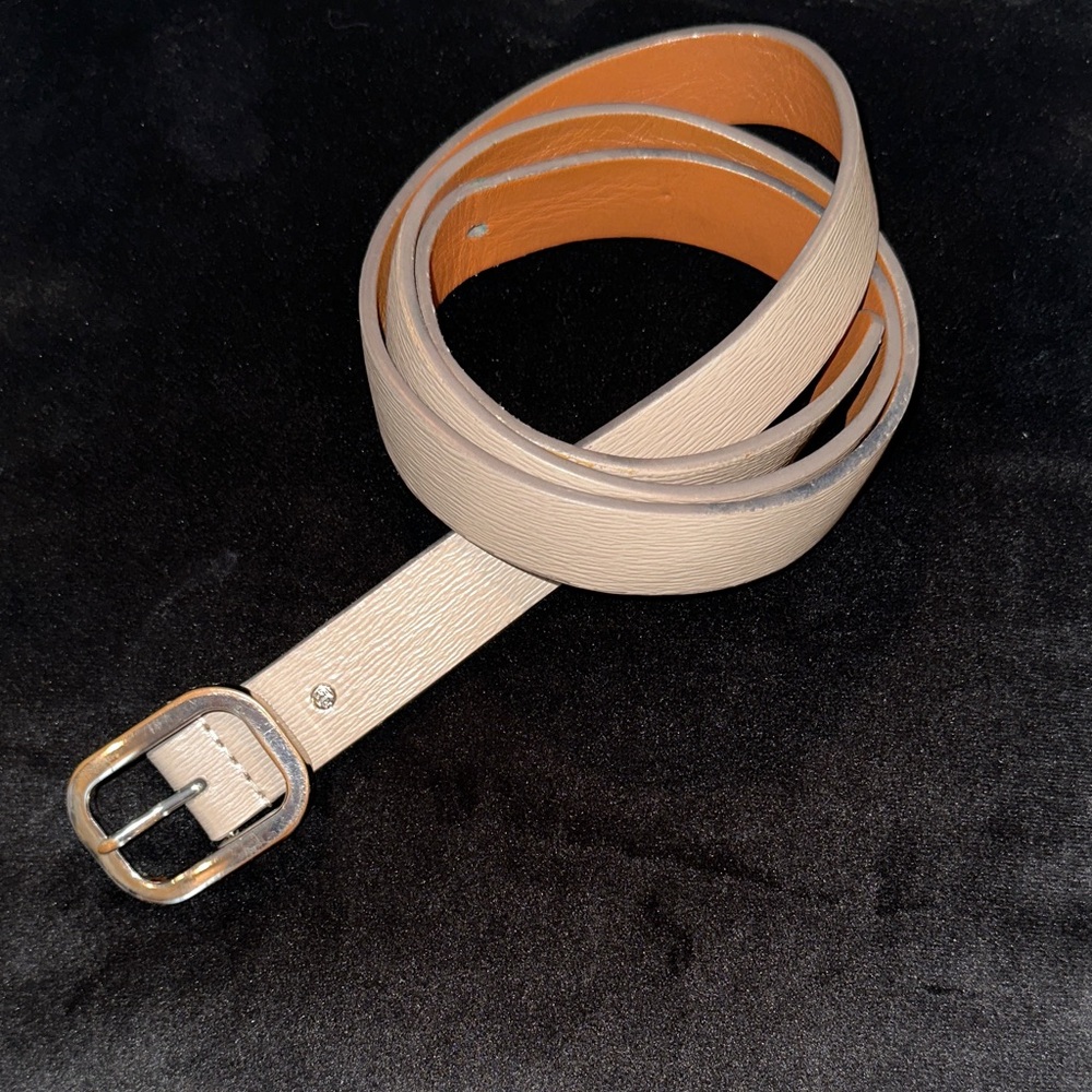 Lauren Ralph Lauren Greige color Belt with Silver-Tone Buckle